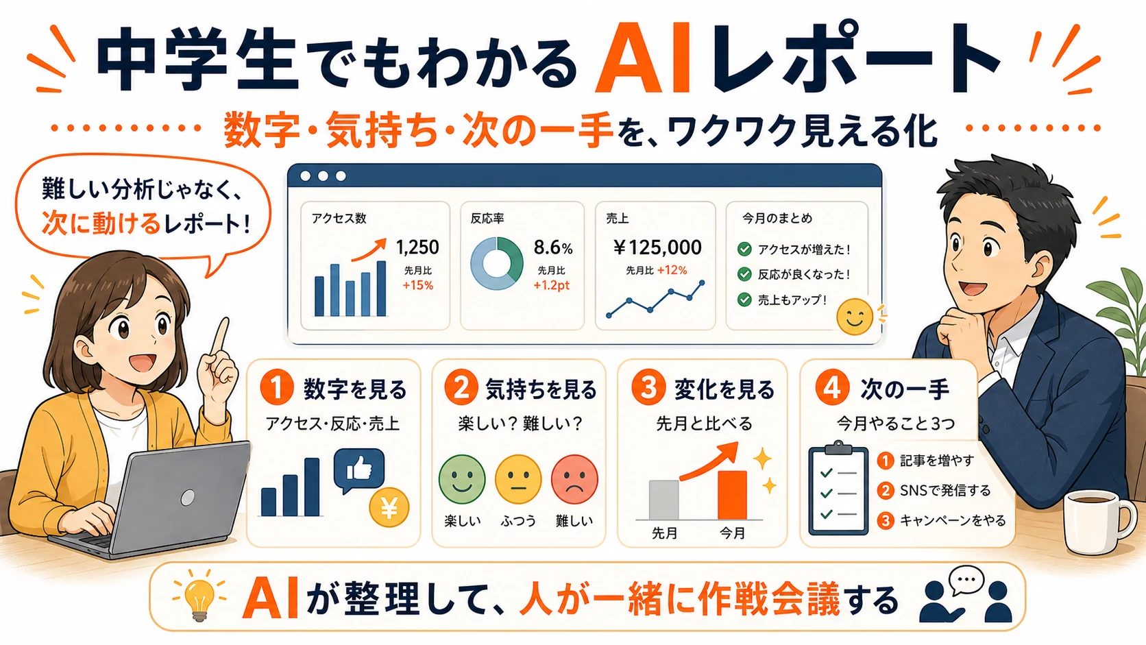 中学生でもわかるAIレポートの図解