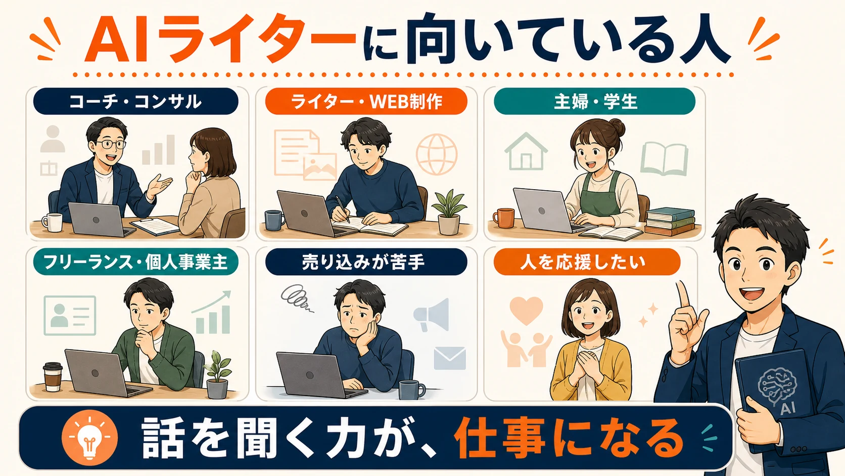 AIライターに向いている人の図解