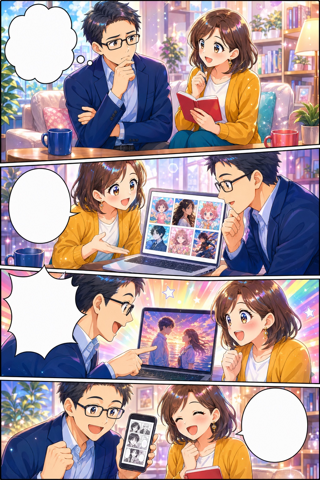 D きらめきSNSアニメの4コマ漫画見本