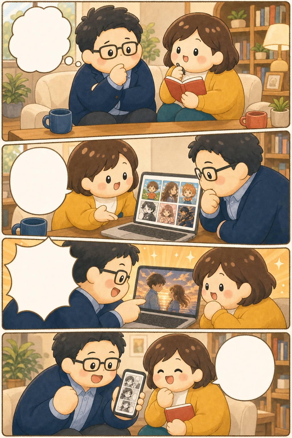 G まるふわマスコットの4コマ漫画見本