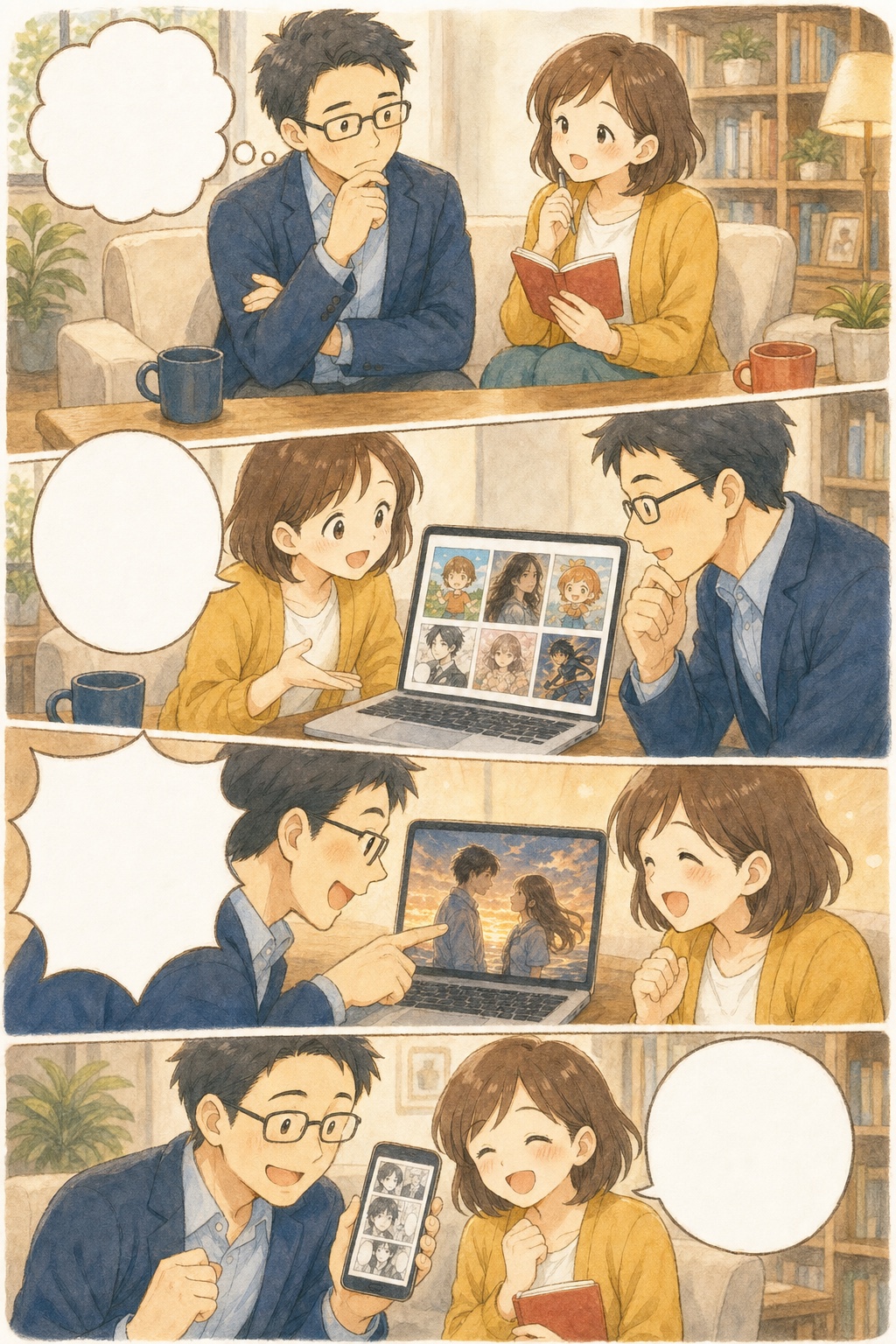 H ふんわり絵本パステルの4コマ漫画見本