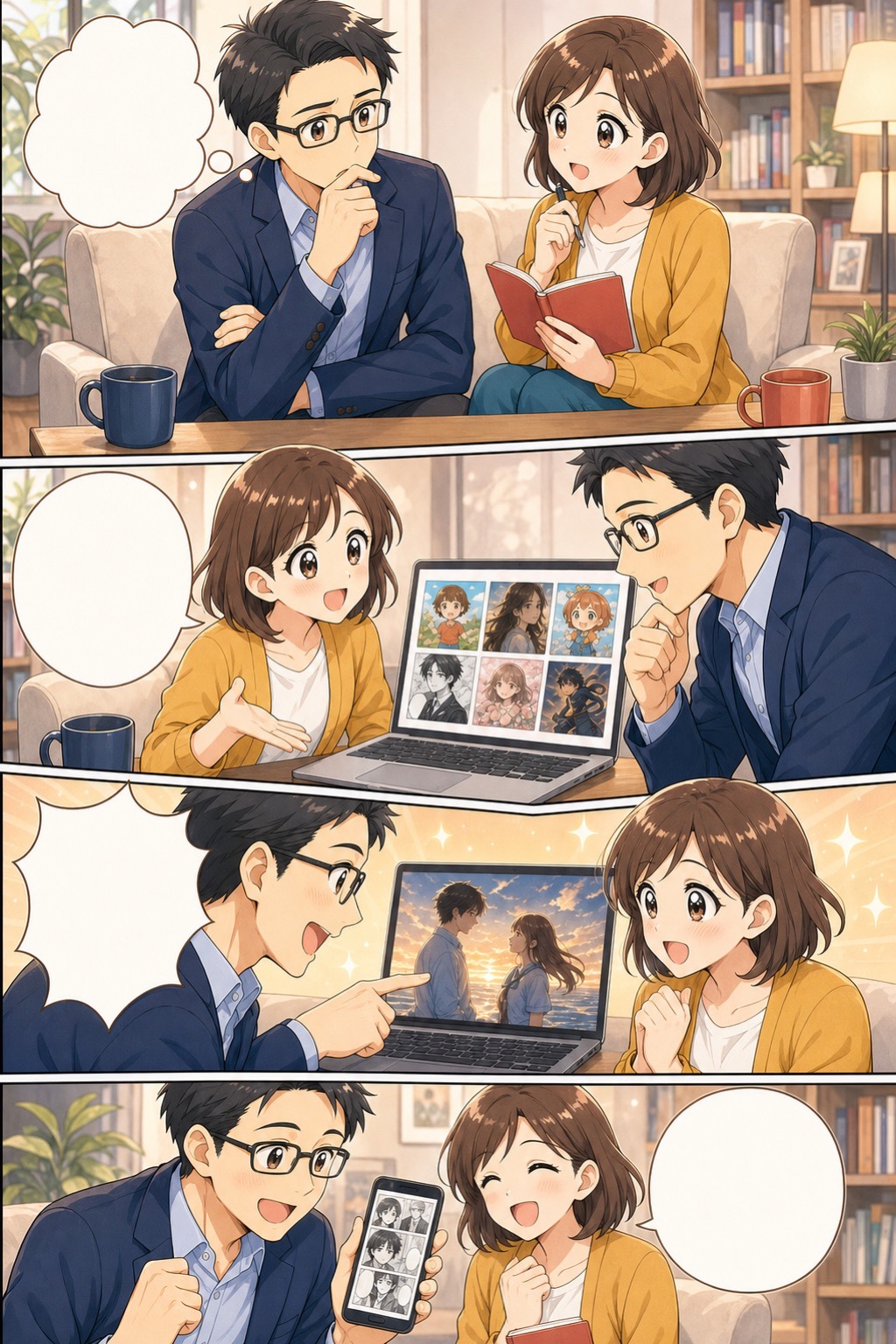 I ミルキーパステル・アニメの4コマ漫画見本