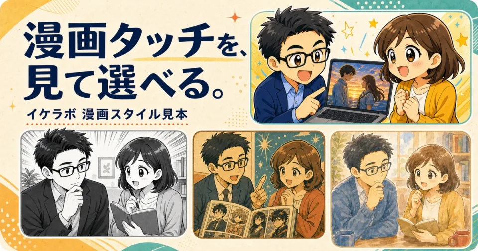 イケラボで選べるストーリー漫画の画風見本