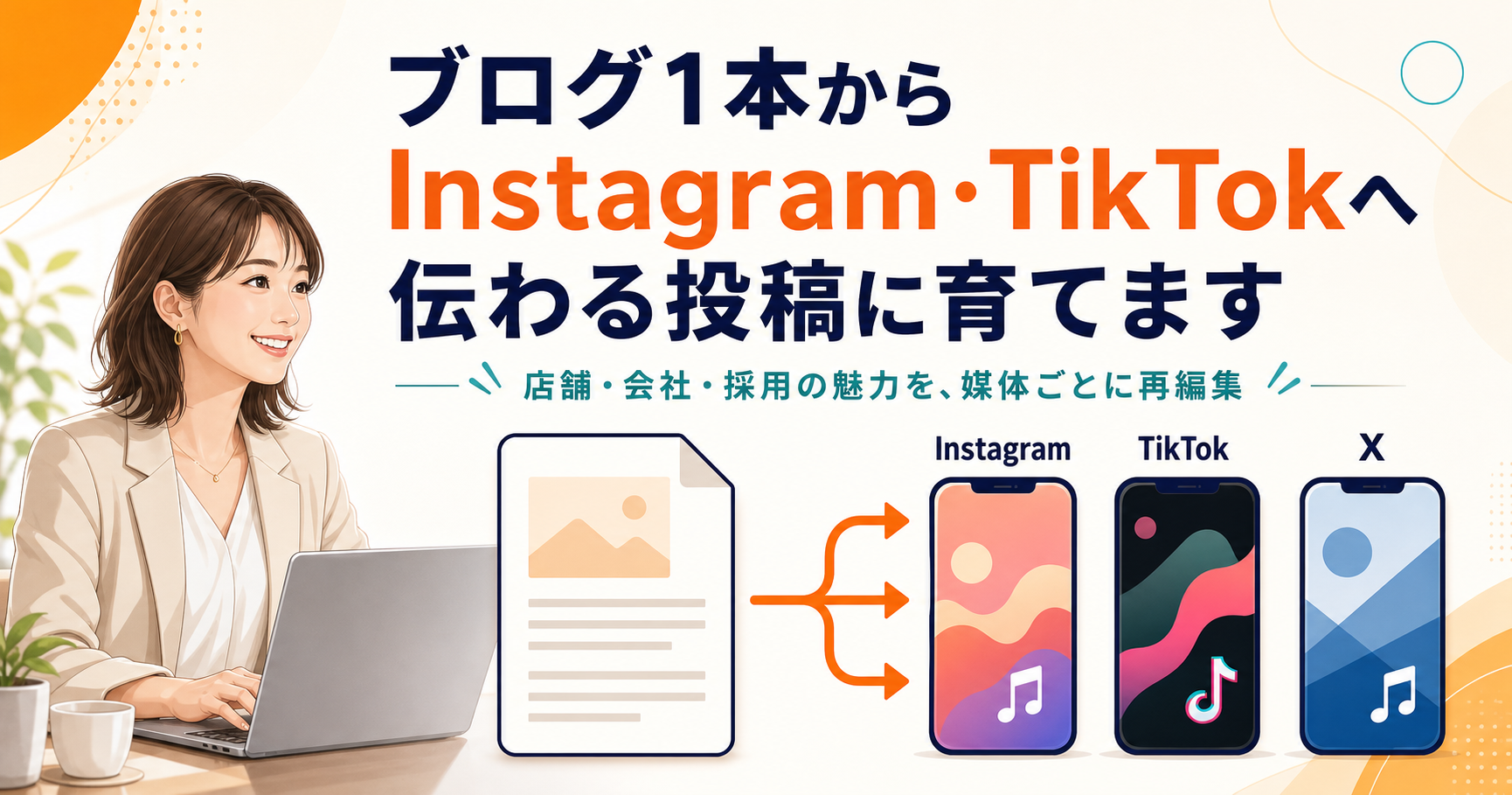 ブログ1本からInstagramとTikTokへ展開する発信代行