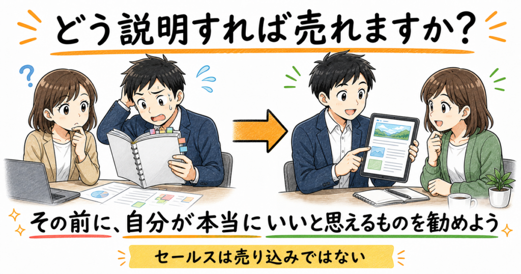 「どう説明すれば売れますか？」その前に、自分が本当にいいと思えるものを勧めよう