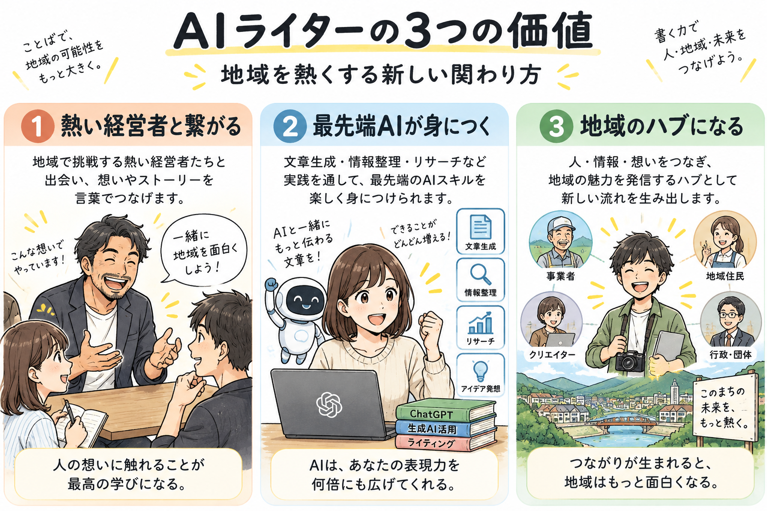 AIライターの3つの価値 - 地域を熱くする新しい関わり方