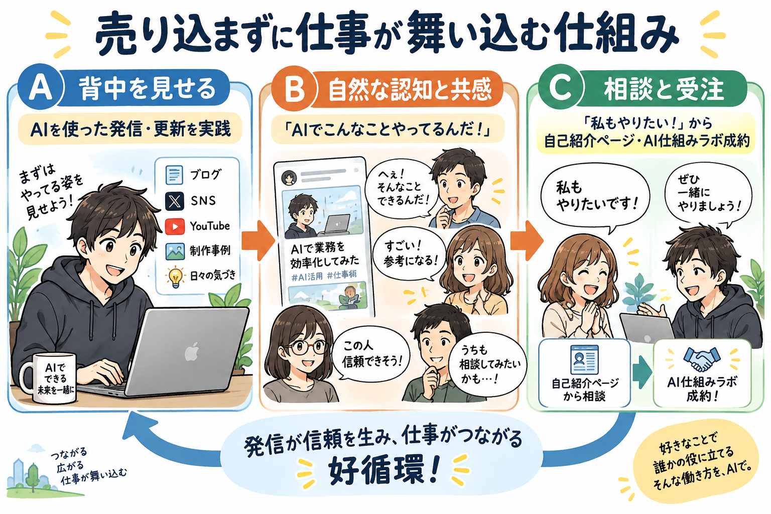 売り込まずに仕事が舞い込む仕組み