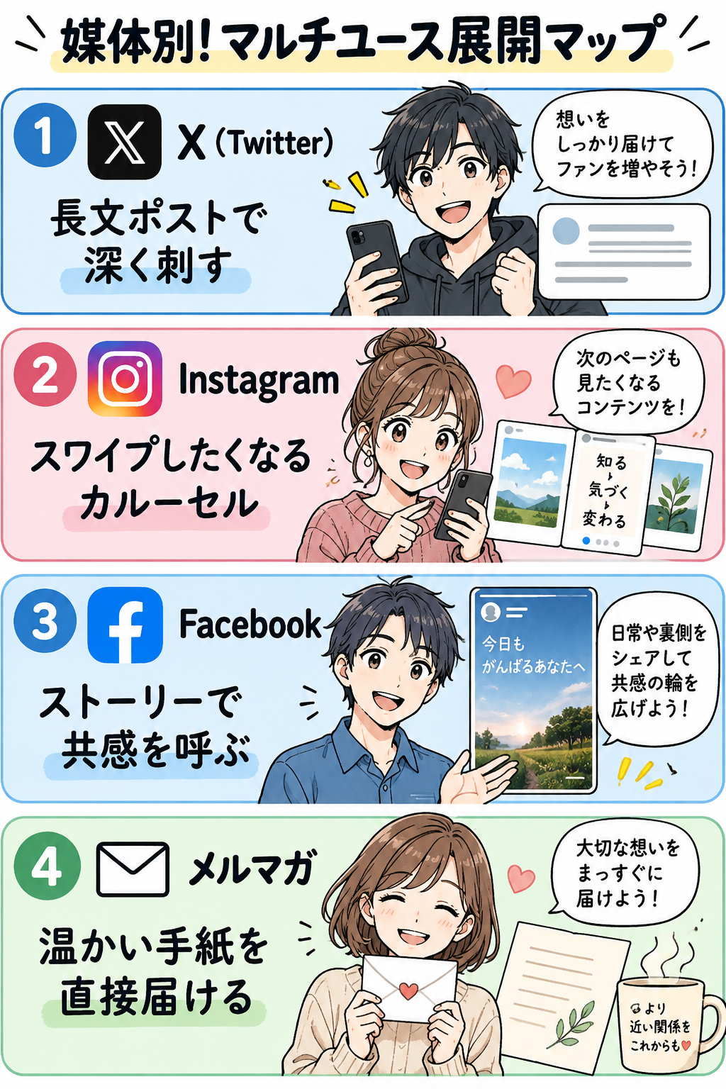 媒体別！マルチユース展開マップ