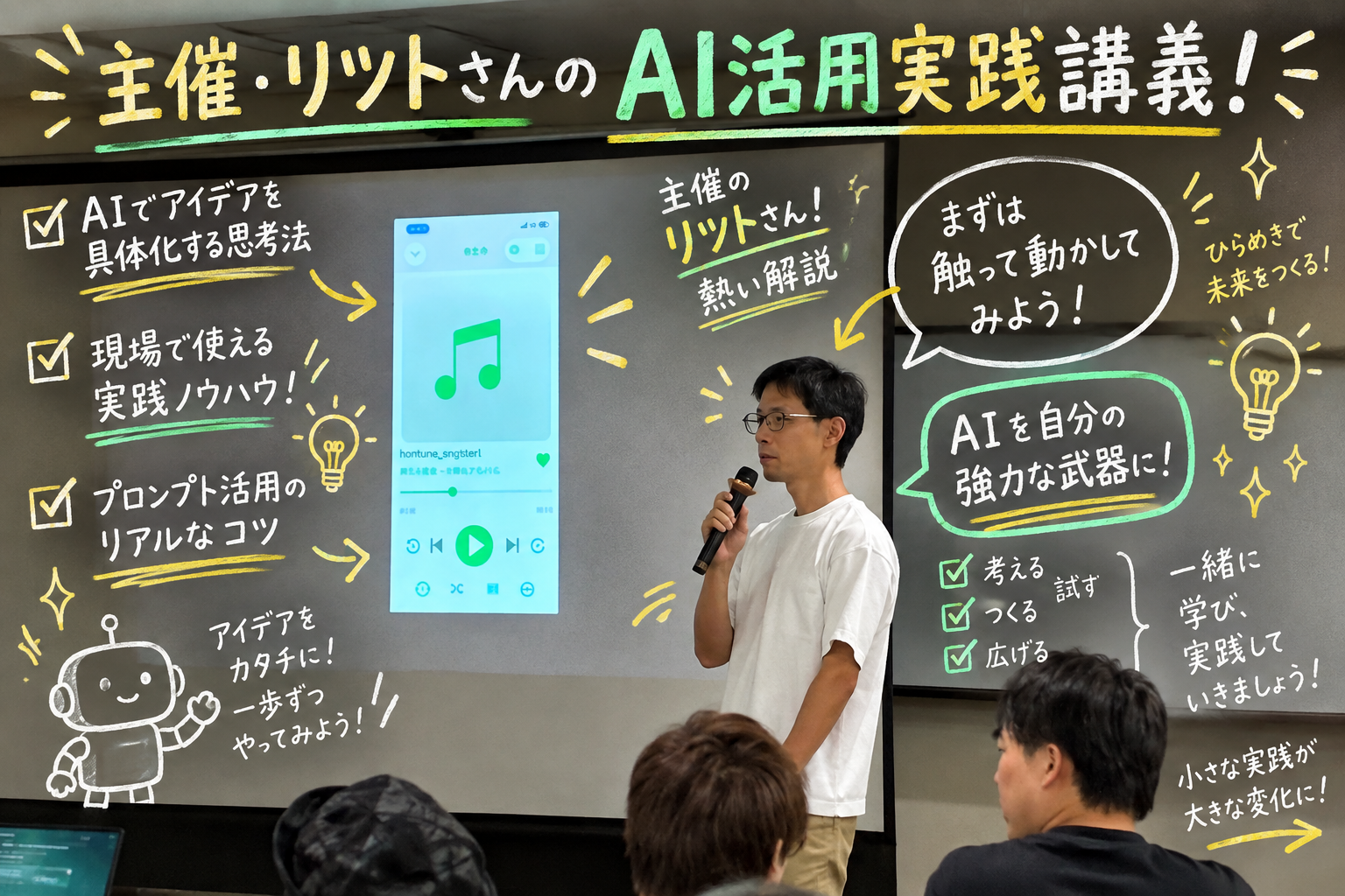 【実際の講義写真】主催・リツトさんによるAI活用実践講義