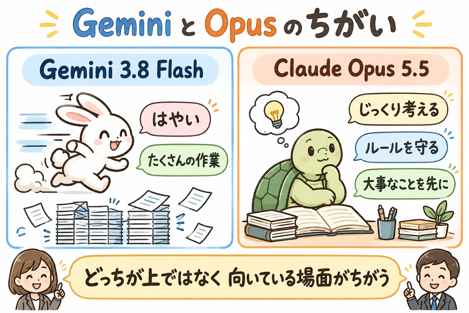 GeminiとOpusのちがい